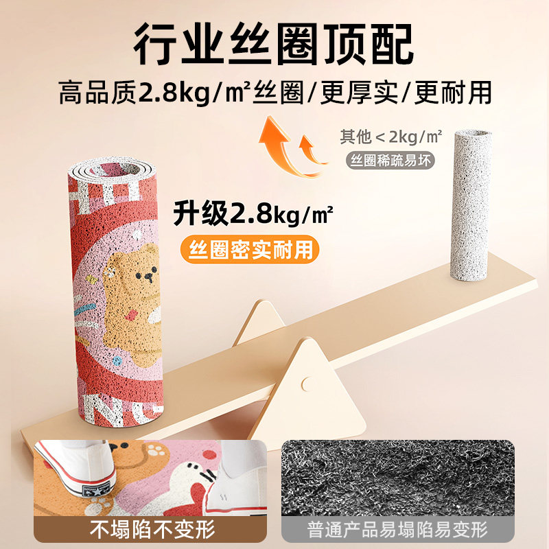 卡通喜庆入户地垫乔迁红色除尘耐脏防滑垫丝圈门口蹭土耐磨脚踏垫,淘宝优惠券,粉丝福利购,淘宝优惠卷