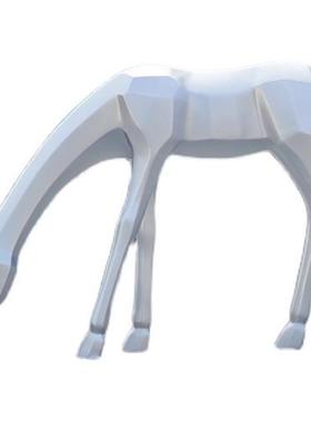 户外切面几何梅花鹿雕塑玻璃钢园林商场楼盘草坪景观动物装饰摆件