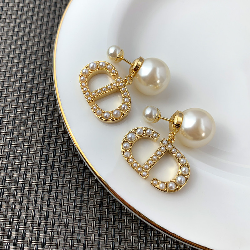 奥米迪奥大cd前后款珍珠网红感耳钉 aomidior耳钉