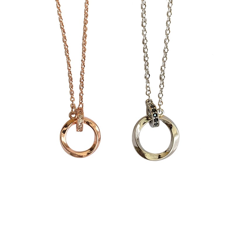 奥米迪奥莫比乌斯环520纯银锁骨链 aomidior项链