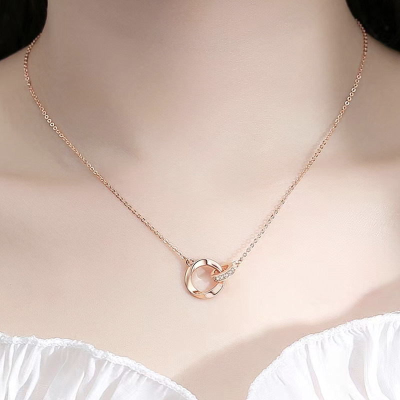 奥米迪奥莫比乌斯环520纯银锁骨链 aomidior项链