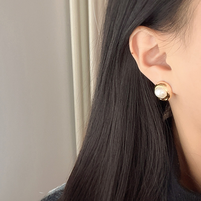 奥米迪奥金属珍珠椭圆欧美高级耳钉 aomidior耳钉