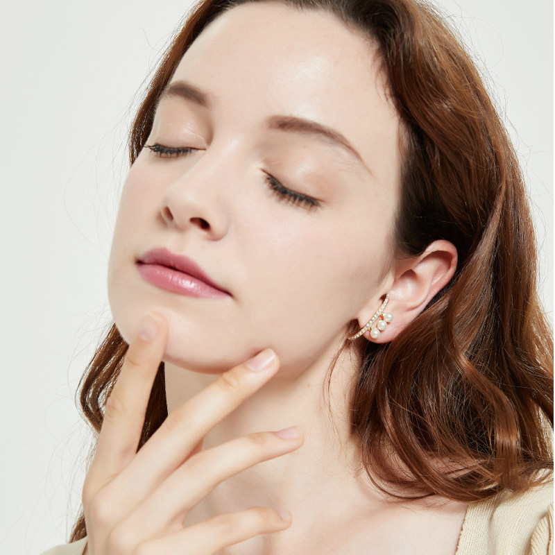 奥米迪奥前后款两戴珍珠气质款耳钉 aomidior耳环