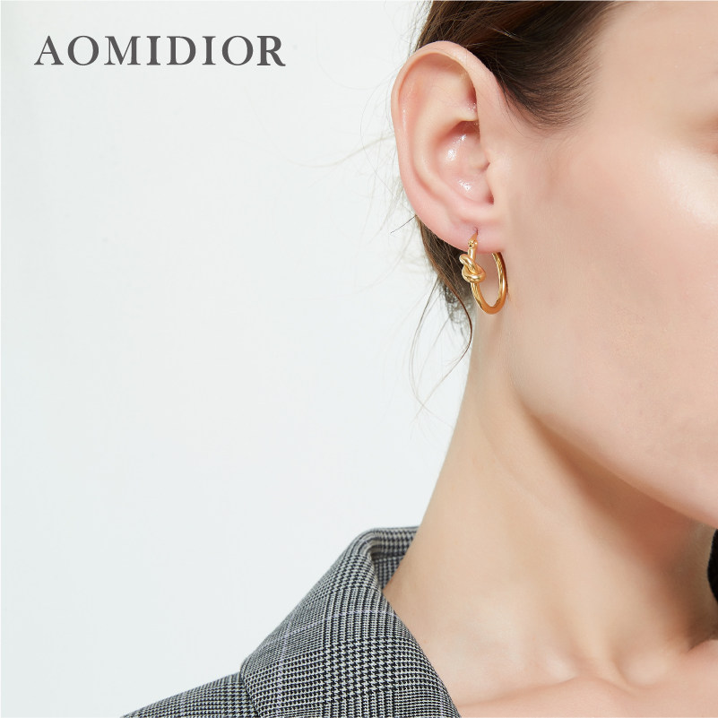 奥米迪奥打结百搭气质春夏款小耳环 aomidior耳环