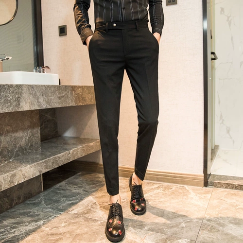 Демисезонные утепленные штаны для отдыха, мужской костюм, облегающий крой, в корейском стиле