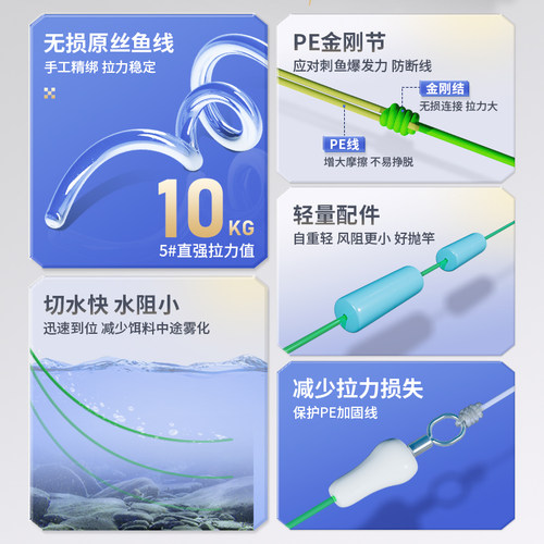 贾东普主线组鱼线套装全套绑好黑坑主线套装配件渔具用品成品线组 - 图0