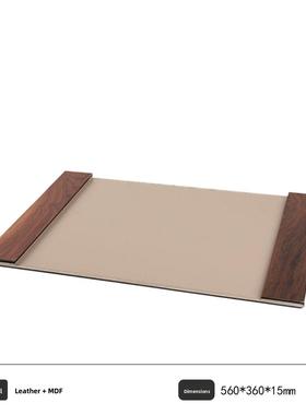 木纹储物桌垫模型房书房笔架办公桌垫写字台皮革笔记本电脑垫