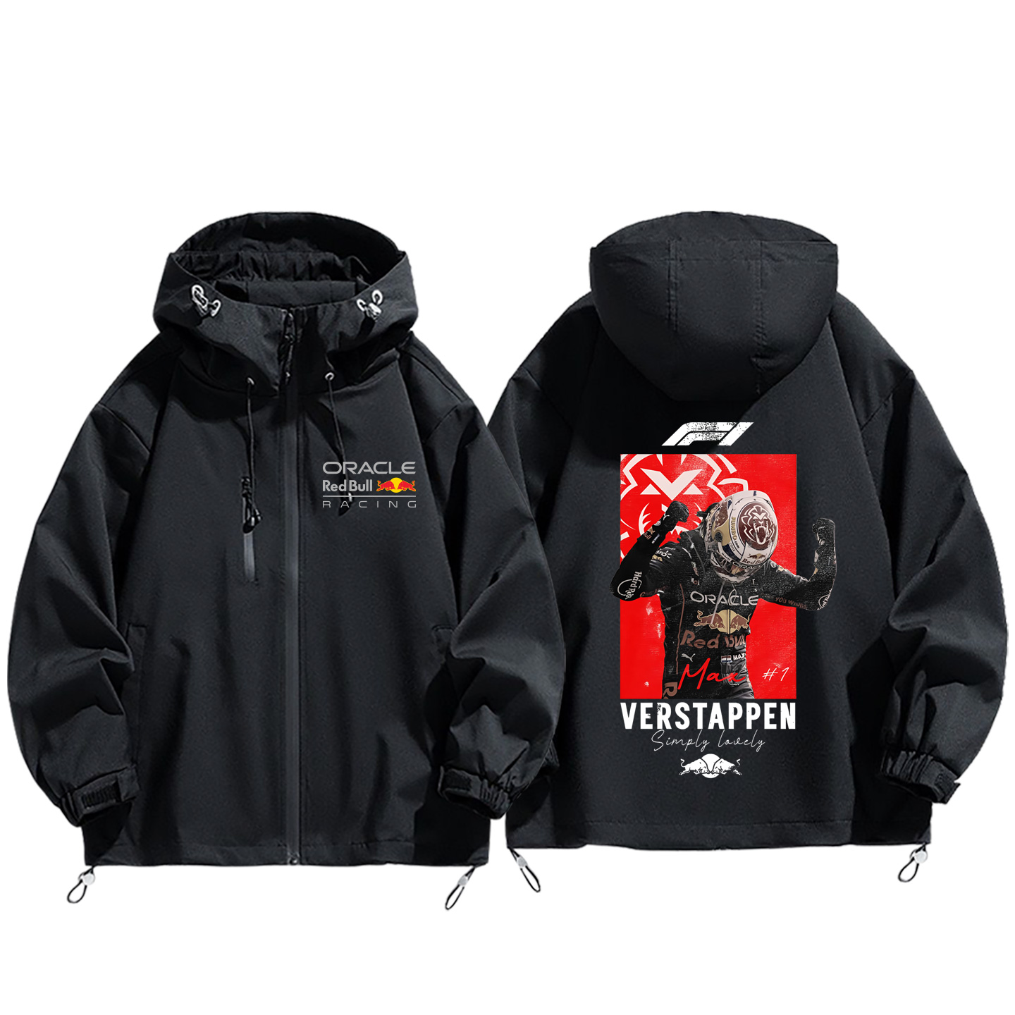 max维斯塔潘红F1赛车牛方程式粉丝定制冲锋衣外套男三合一秋冬季 - 图3