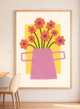 北欧ins清新装饰画现代简约花卉餐厅客厅壁画卧室床头小众挂画