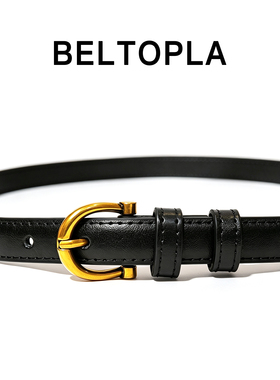 BELTOPLA真皮复古设计感细腰带女
