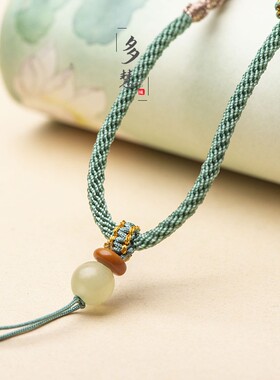 玉石翡翠可调节项链吊坠挂绳