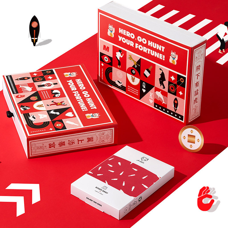 【新年限定】adam男礼盒装本命年内裤 adamunderwear男平角内裤