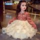 Girls' fluffy yarn princess dress