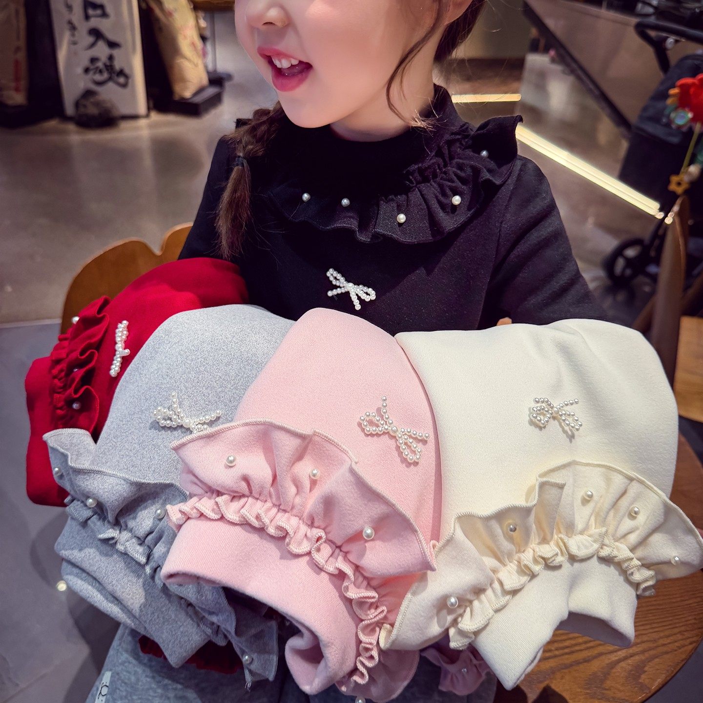 女童加绒打底衫中领小女孩冬装长袖上衣2025新款加厚保暖女宝T恤,淘宝优惠券,粉丝福利购,淘宝优惠卷