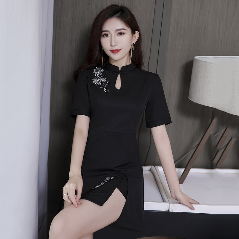 足浴工装2021新款足疗店沐足连衣裙 淑妤连衣裙