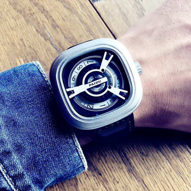 港风帅气时尚潮流男学生方形石英表 光迈国产腕表