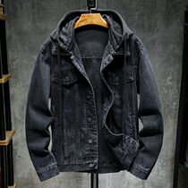 Black Denim Jacket Mens Boomer Spring Autumn Season Mens Lianhood Shackling Loose Jacket 100 Lap Casual Blouse Trend