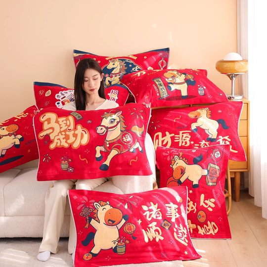 A pair of pure cotton gauze pillow towels with eight layers of cotton pillow towels