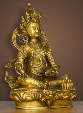 12寸铜黄财神佛像仿古密宗占巴拉色波诺拉护法财神家用供奉摆件