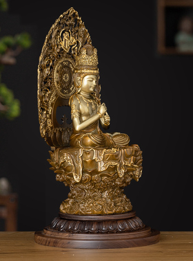 纯铜大日如来佛像热着色彩绘描金工艺毗卢遮那佛家用佛堂供奉摆件