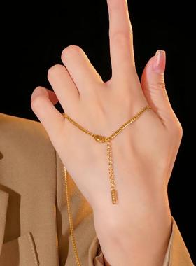 轻奢小众多层钛钢镀18k金项链