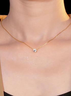 新款单钻六爪钛钢锁骨链