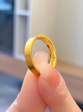 钛钢戒指女不掉色小众设计感