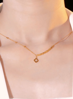 小众方糖精致高级感轻奢项链钛钢