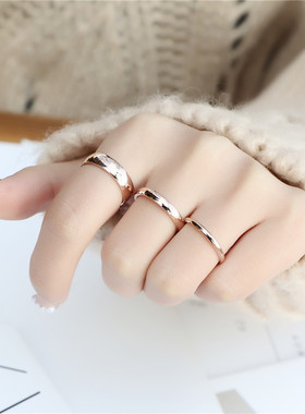 日式轻奢戒指网红简约女关节钻石