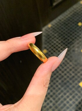 钛钢磨砂泥鳅背素圈男女百搭戒指