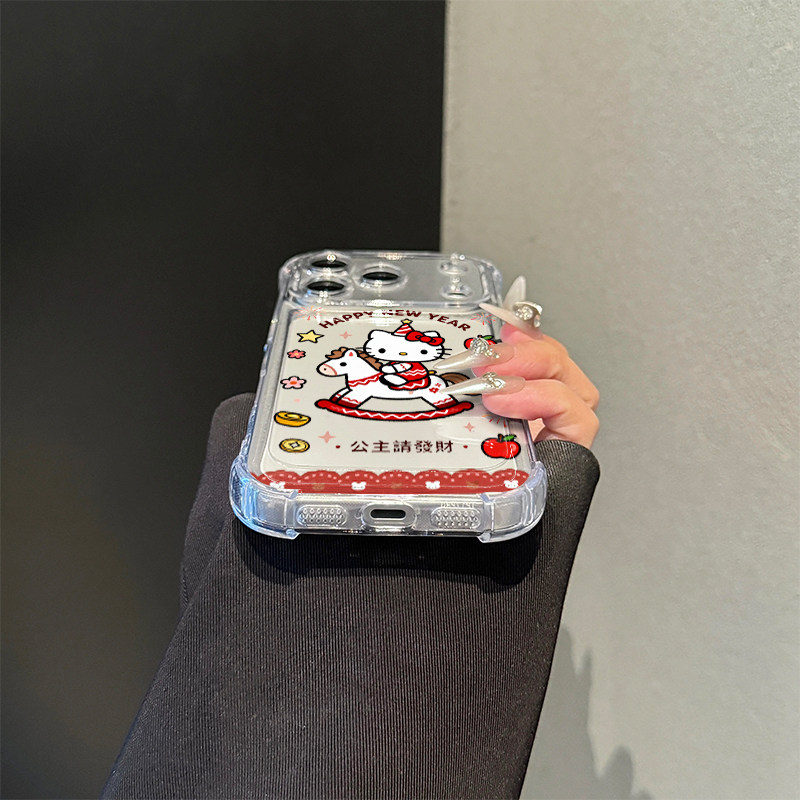 公主请发财Kitty适用苹果17promax手机壳iphone16/15透明气囊防摔套华为pura80荣耀400vivox200s小米红米oppo,淘宝优惠券,粉丝福利购,淘宝优惠卷