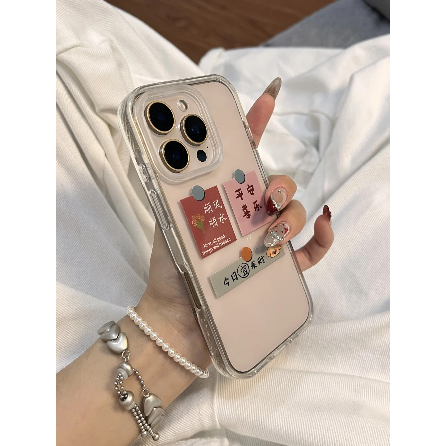 平安喜乐标签适用适用iphone16promax简约苹果14/13/12/11手机壳文字华为mate70oppovivo荣耀小米15红米k80套