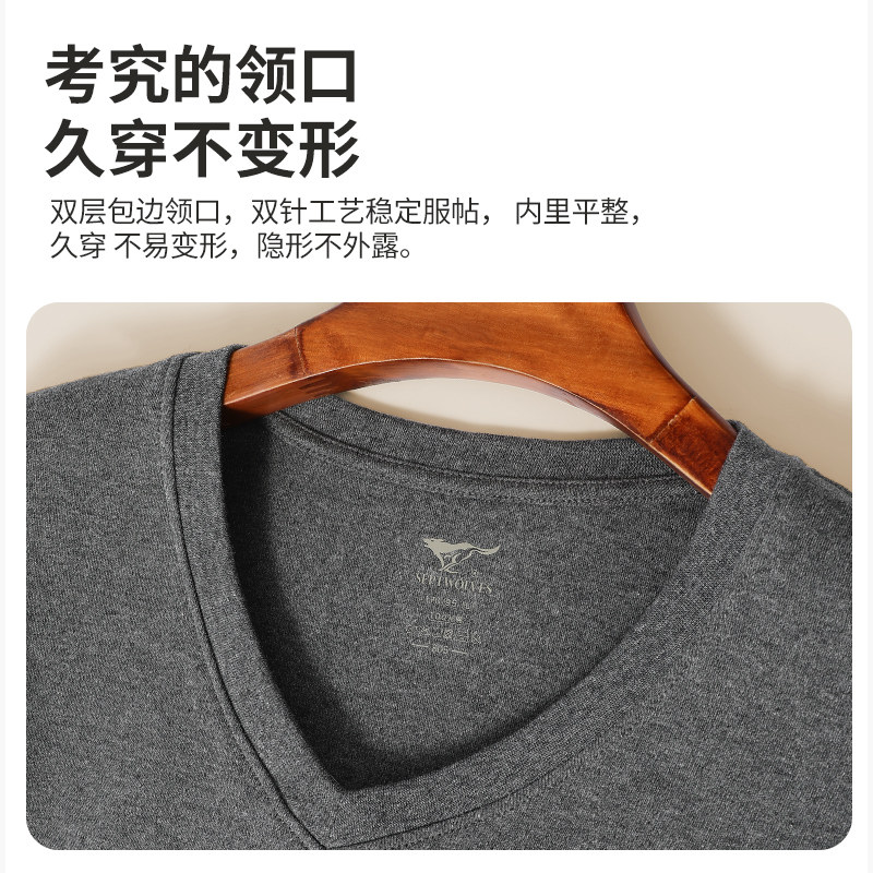 七匹狼男士纯棉V领秋衣秋裤套装秋冬季100%全棉保暖棉毛衫中老年,淘宝优惠券,粉丝福利购,淘宝优惠卷