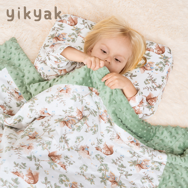yikyak豆豆毯婴幼儿秋冬儿童盖毯新生儿安抚毯宝宝被子