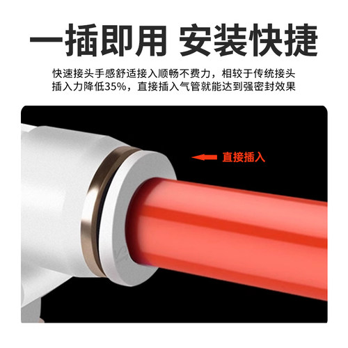 pu管接头PE三通PY弯头PG变径PV直通塑料快速插气管4/6/8/10/12/14 - 图1