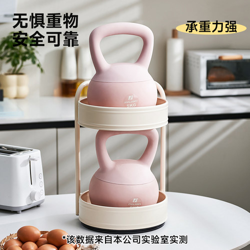 厨房旋转调料置物架多功能家用双层调料架台面调料品收纳架放置架 - 图2