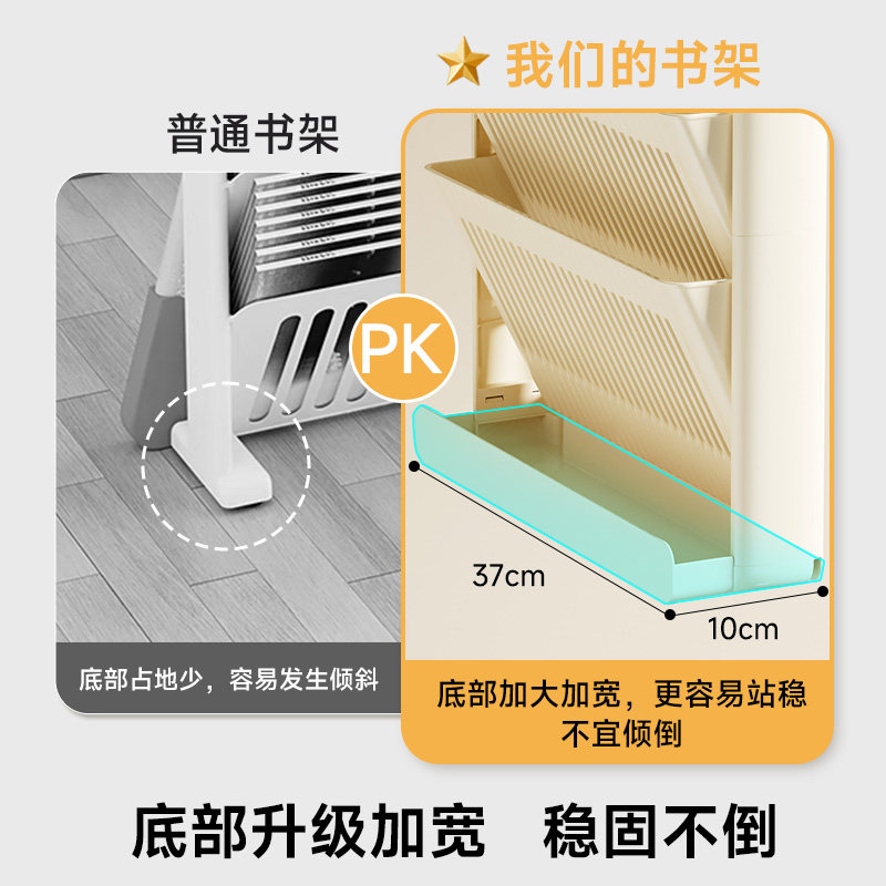 儿童书架落地一体靠墙可移动不占空间家用多层初中学生专用置物架,淘宝优惠券,粉丝福利购,淘宝优惠卷