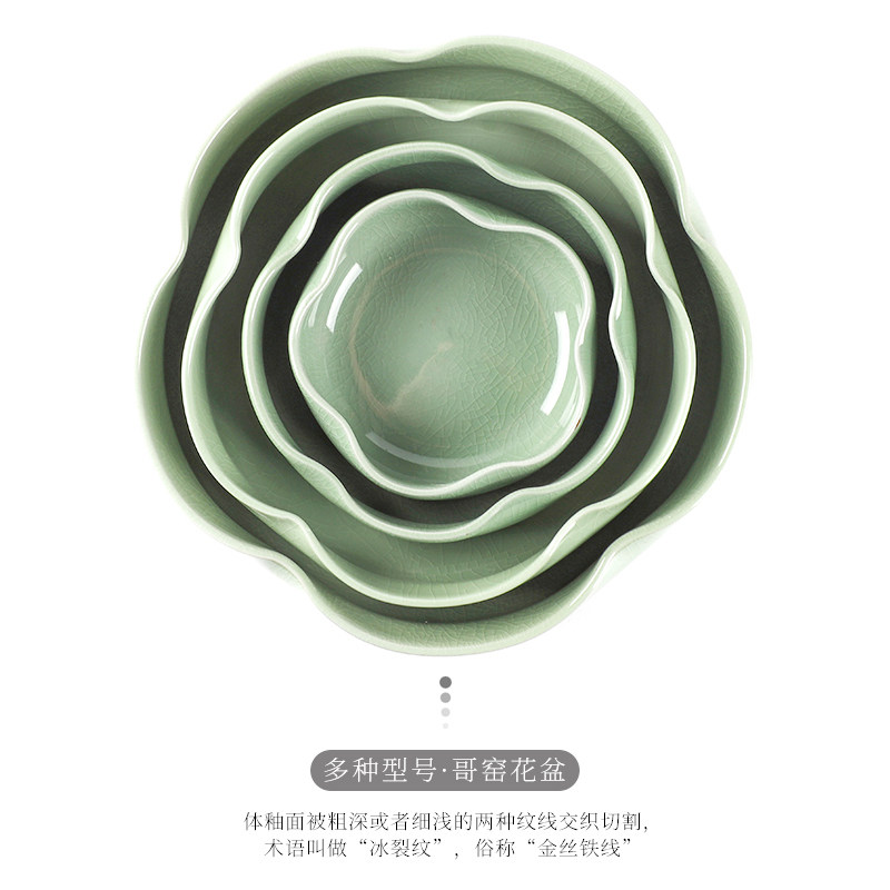 碗莲一叶莲荷花铜钱草水培花盆陶瓷创意水仙花植物无孔专用大口径,淘宝优惠券,粉丝福利购,淘宝优惠卷