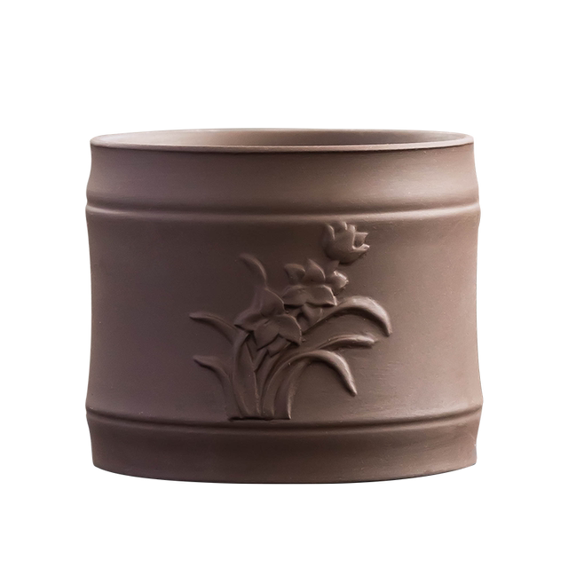 Purple Clay Flower Pot Household Succulent Flower Pot Wen Bamboo Basin Clearing