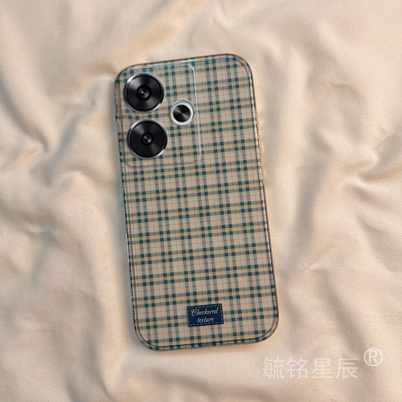 适用小米红米turbo4手机壳14c情侣14r格子turbo3蝴蝶结13c带挂绳的10x简约ins风12c防摔13r春天9a全包6高级感 - 图0