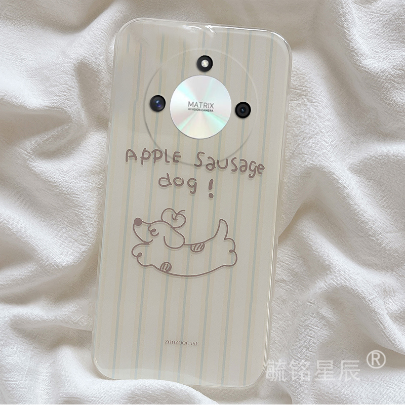 适用华为荣耀x70i手机壳x60i+新款x50i十x40gt竞速版x30max条纹x20se可爱x10小狗x9c透明x9b软硅胶的ins风x7b - 图2