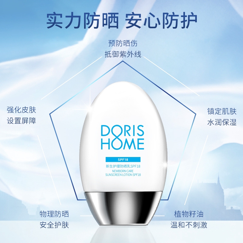 Doris 朵丽丝物理低倍防晒乳霜春夏脸部全身隔离防水防汗防紫外线