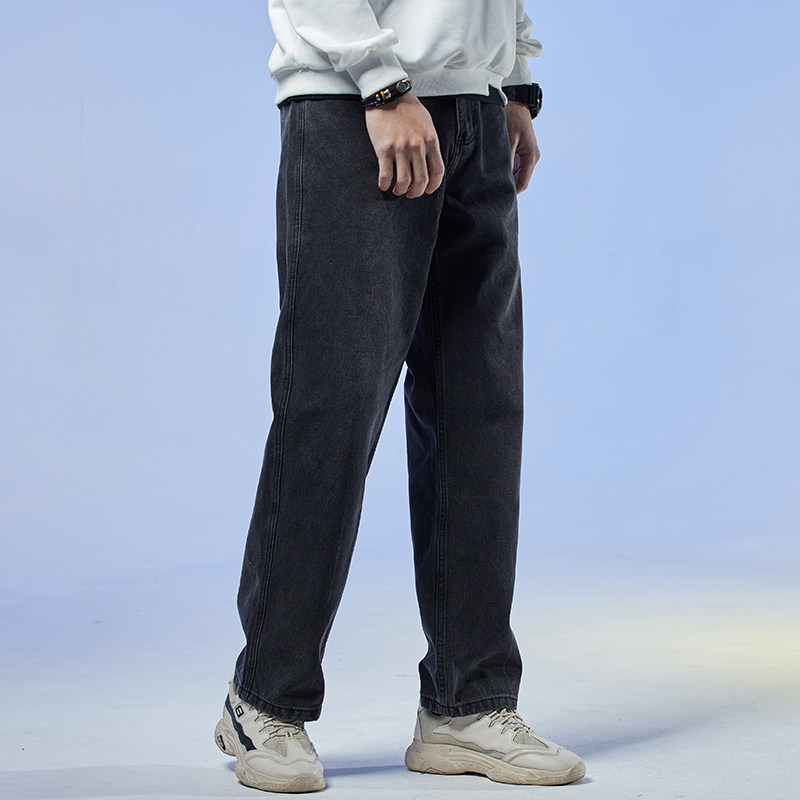 直筒黑色男2022春秋新款复古牛仔裤 jnol牛仔裤