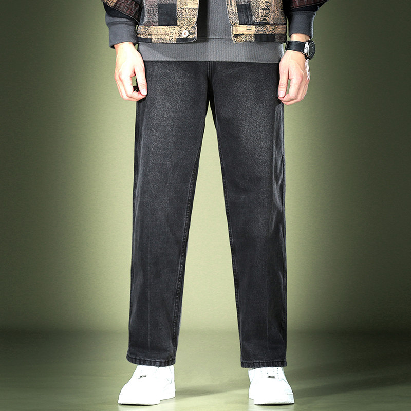 直筒黑色男2022春秋新款复古牛仔裤 jnol牛仔裤
