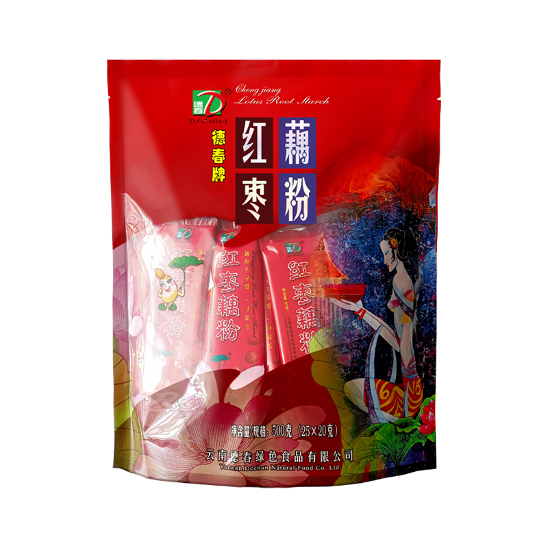 【厂家直营】云南德春牌红枣原味冰糖蜂蜜玫瑰花藕粉分小袋500g - 图2