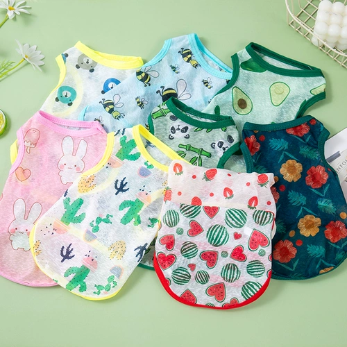 Кошачья одежда Летний тонкий жилет предотвращает выпадение волос тряпичные тряпки на английском