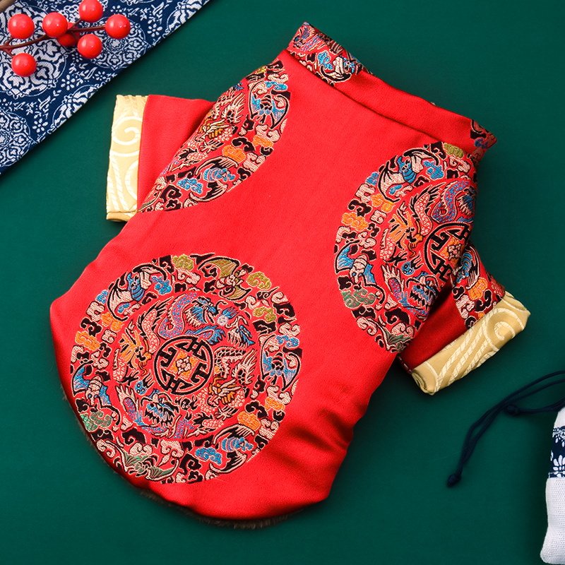 狗狗衣服秋冬款保暖盘扣唐装小型犬比熊泰迪博美宠物新年国风服饰,淘宝优惠券,粉丝福利购,淘宝优惠卷