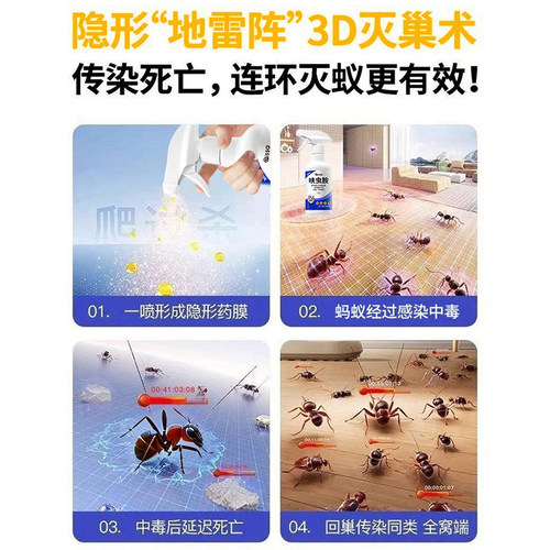 蚂蚁药家用全窝旗舰端强效灭蚁室内非无毒喷雾白蚁饵呋虫胺 - 图1