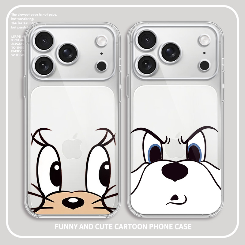 猫和老鼠适用苹果17系列手机壳iPhone16promax汤姆猫14plus新款13pro透明12mini动漫11杰瑞xs防摔壳15硅胶8/7 - 图0