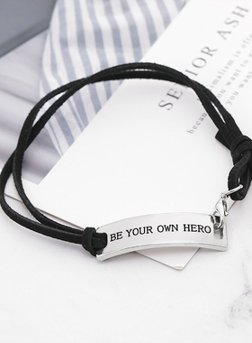 厂家直销 创意新款励志英文字母Be Yourown Hero编制手工Diy手链